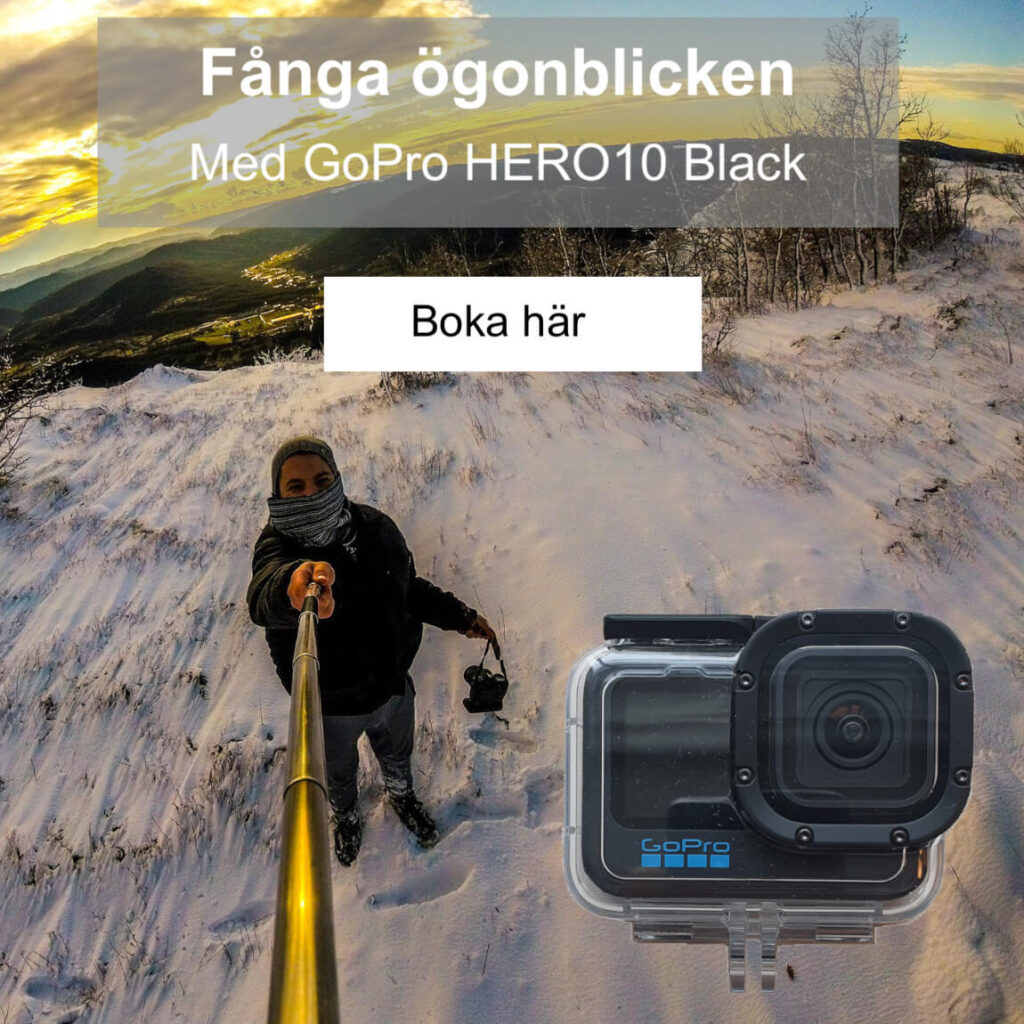 Erbjudande om att hyra utrustning, i detta fall en GoPro HERO10